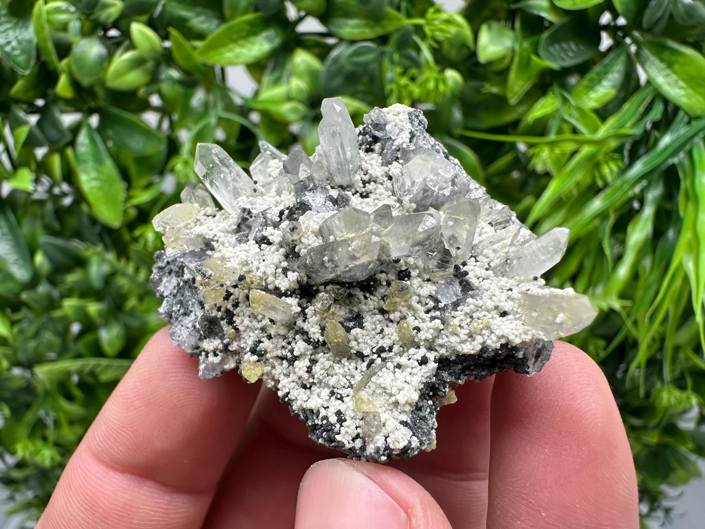 Chlorite Epidote Quartz Mineral Specimen, Bulgaria Home Decor Stone