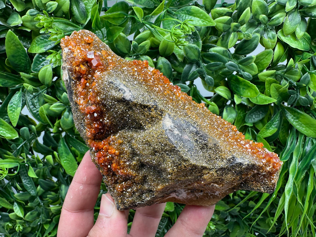 VERY Rare red Vanadinite on Barite whit Goethite from Marocco,crystal minerals Speciment cluster Vanadinite crystal Vanadinite Geology Vanad