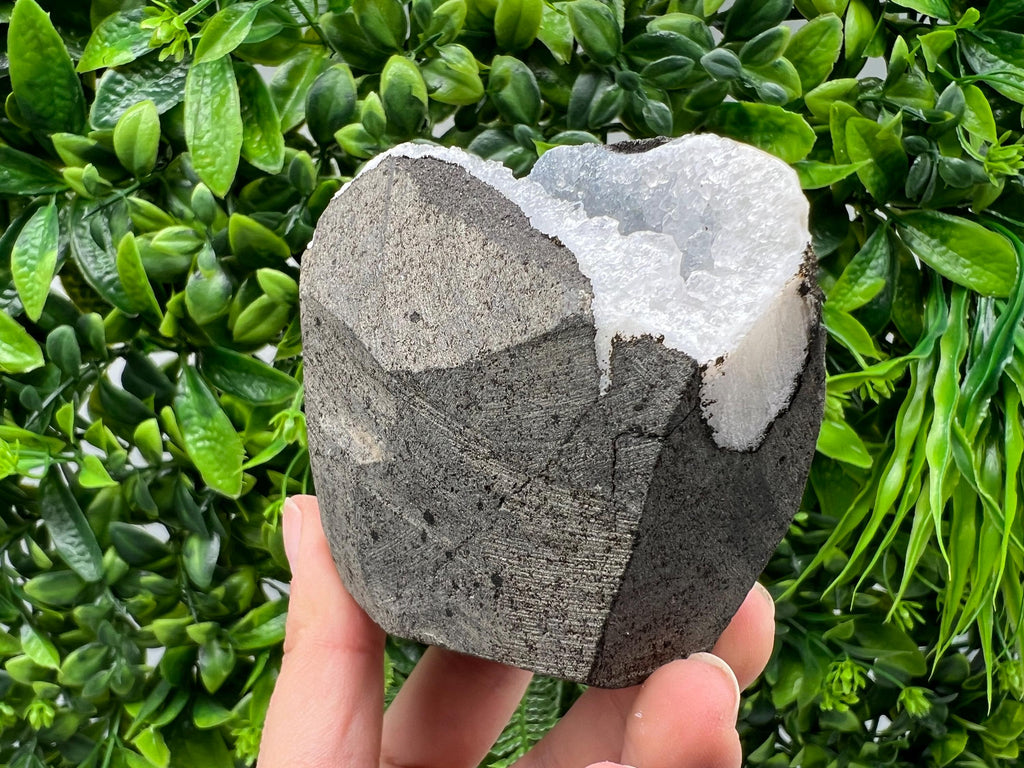 Natural Chalcedony Crystal Geode, India Mineral Specimen, Home Decor