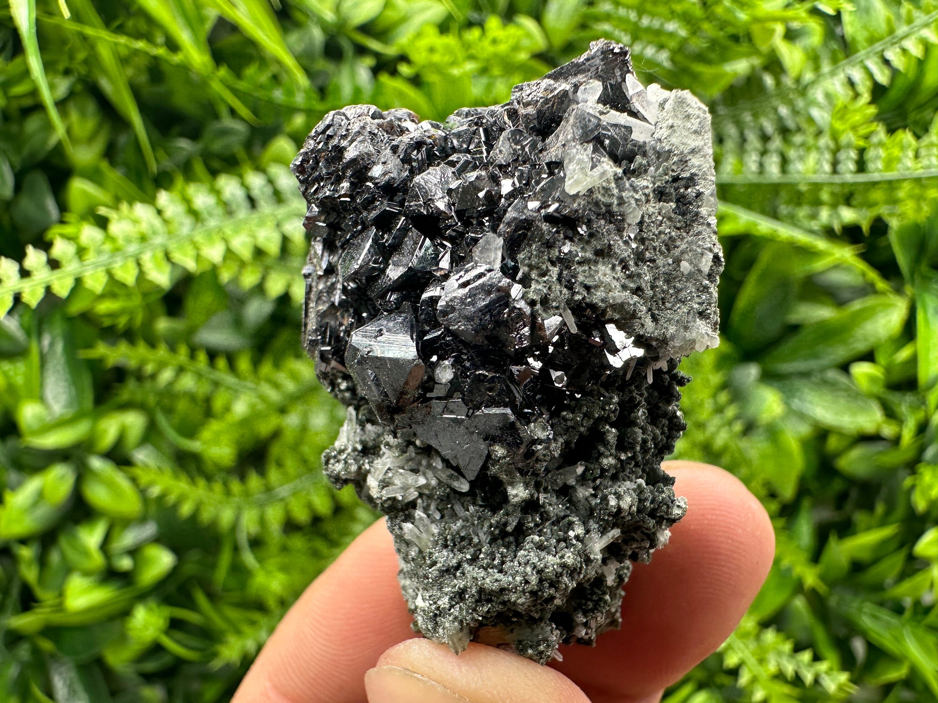 Sphalerite on Quartz: Natural Mineral Specimen, Bulgaria