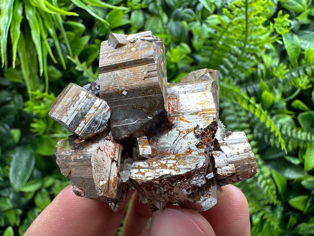 Double Sided Pyrite Cluster with Hematite, Madan Bulgaria