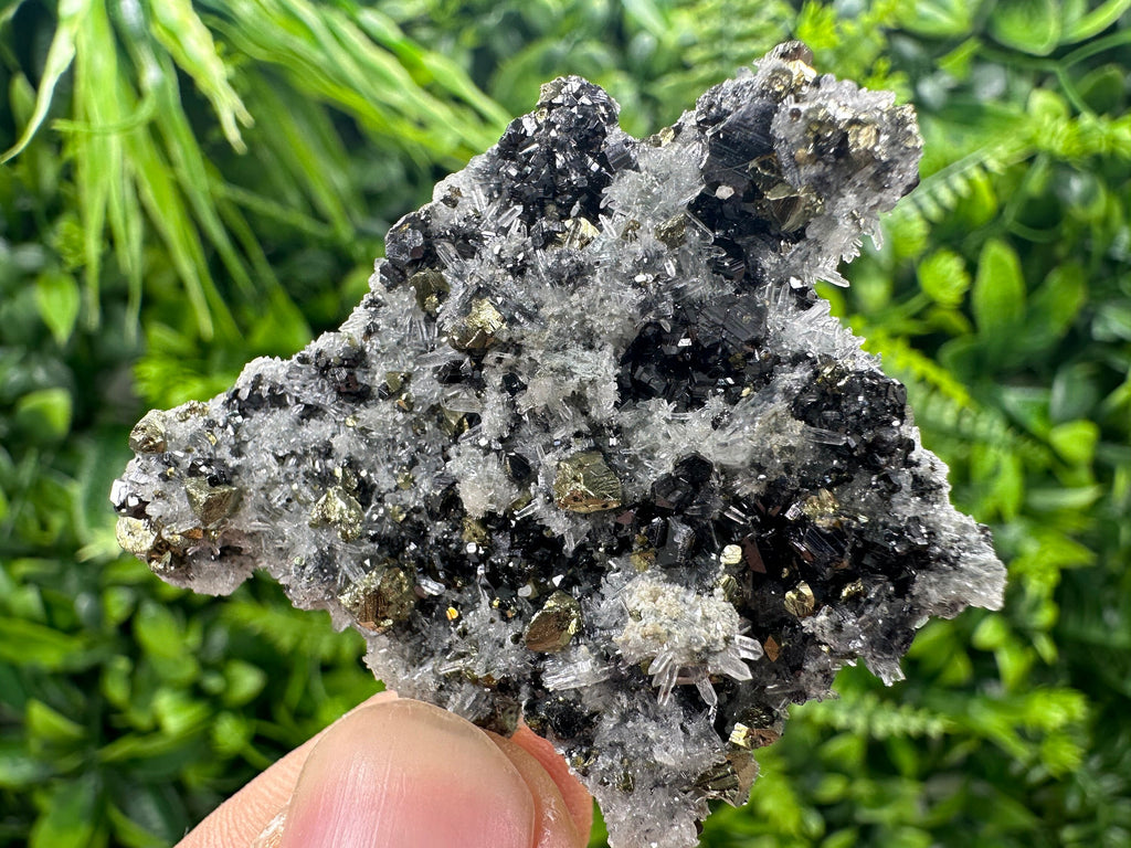 Chalcopyrite Galena Sphalerite on Quartz, Bulgaria Crystal Decor