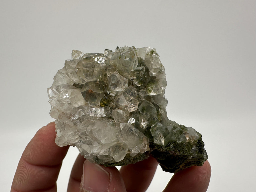 Rare Green Epidote Quartz Crystal Cluster - Eastern Anatolia, Turkey