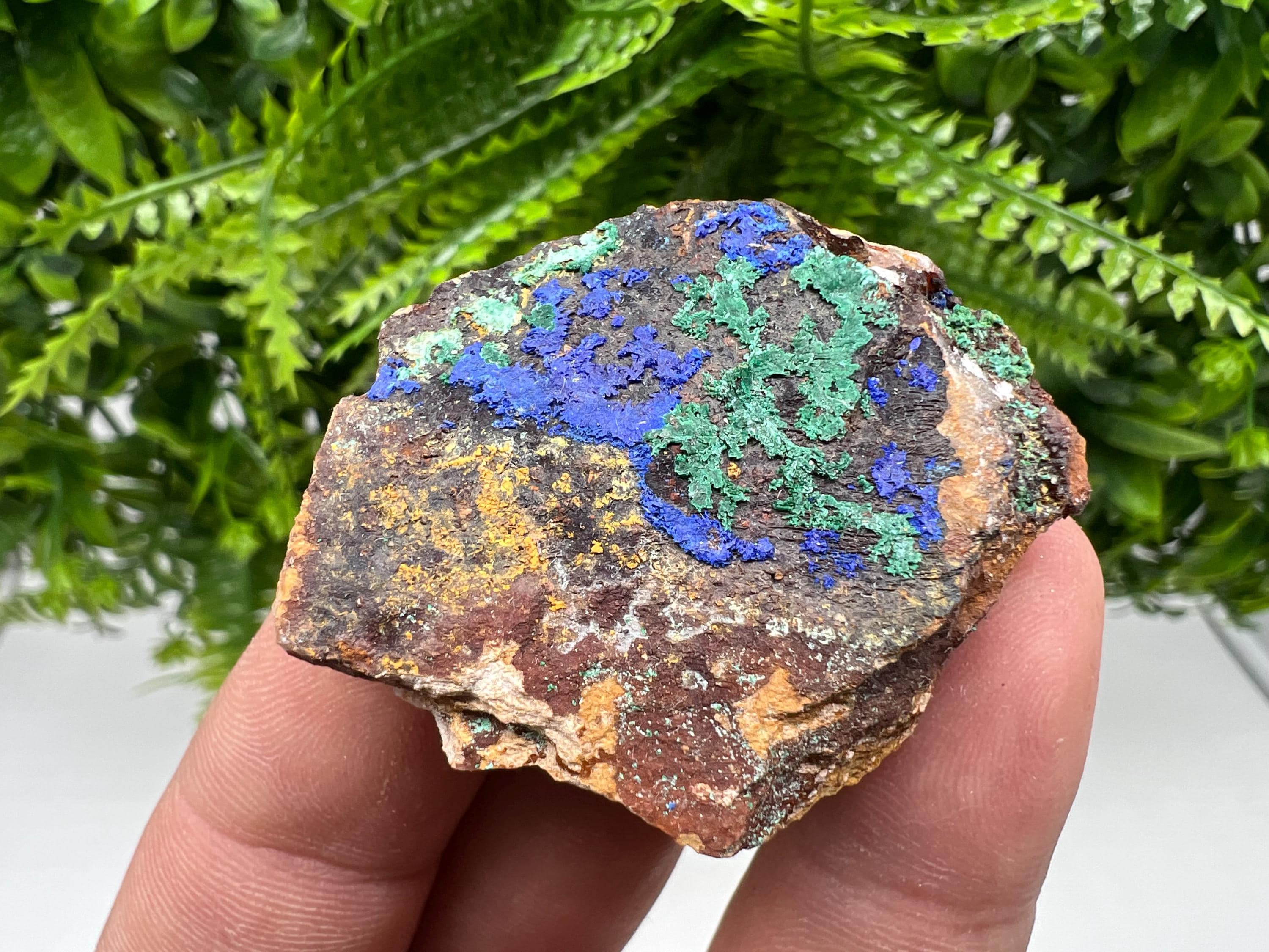 Moroccan Azurite and Malachite Mineral Specimen, Rare Crystal Collection