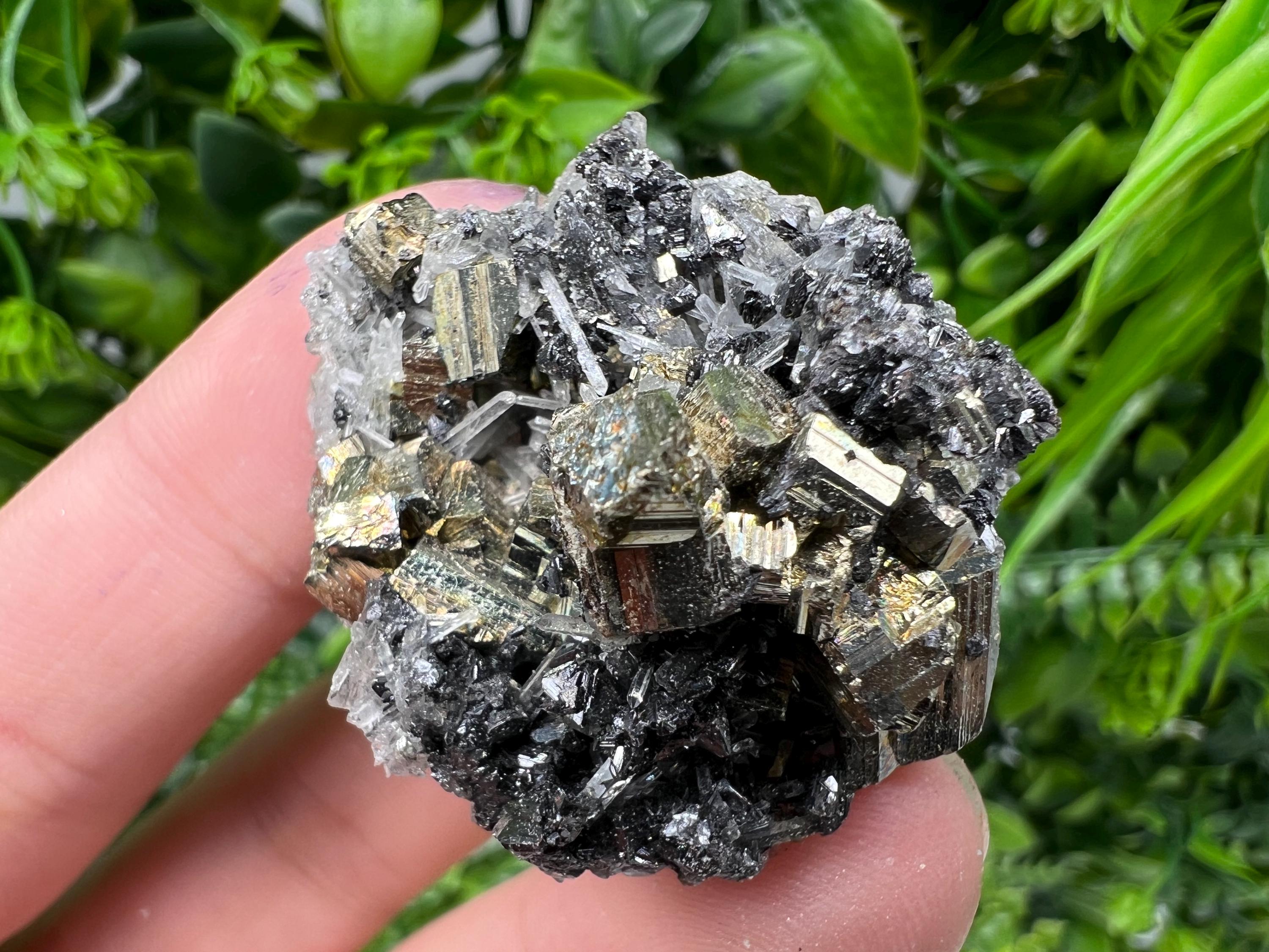 Stunning Pyrite on Quartz,Calcite from Borieva mine,Madan,Bulgaria,natural,collectible mineral specimen,home decor stone,collection crystal