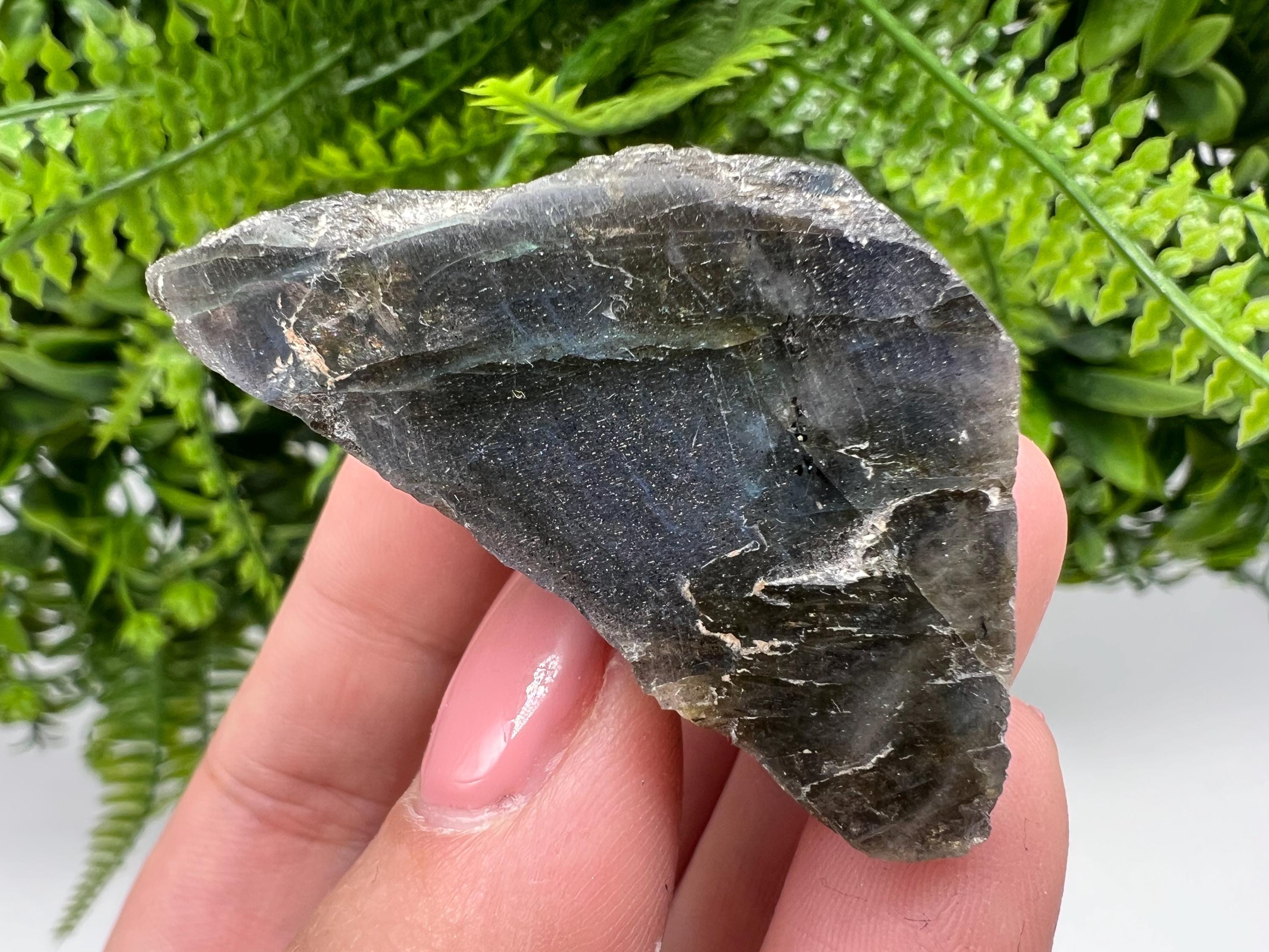 Polished Labradorite Slab: Multifire Crystal Decor - 5x3.5x2.5cm