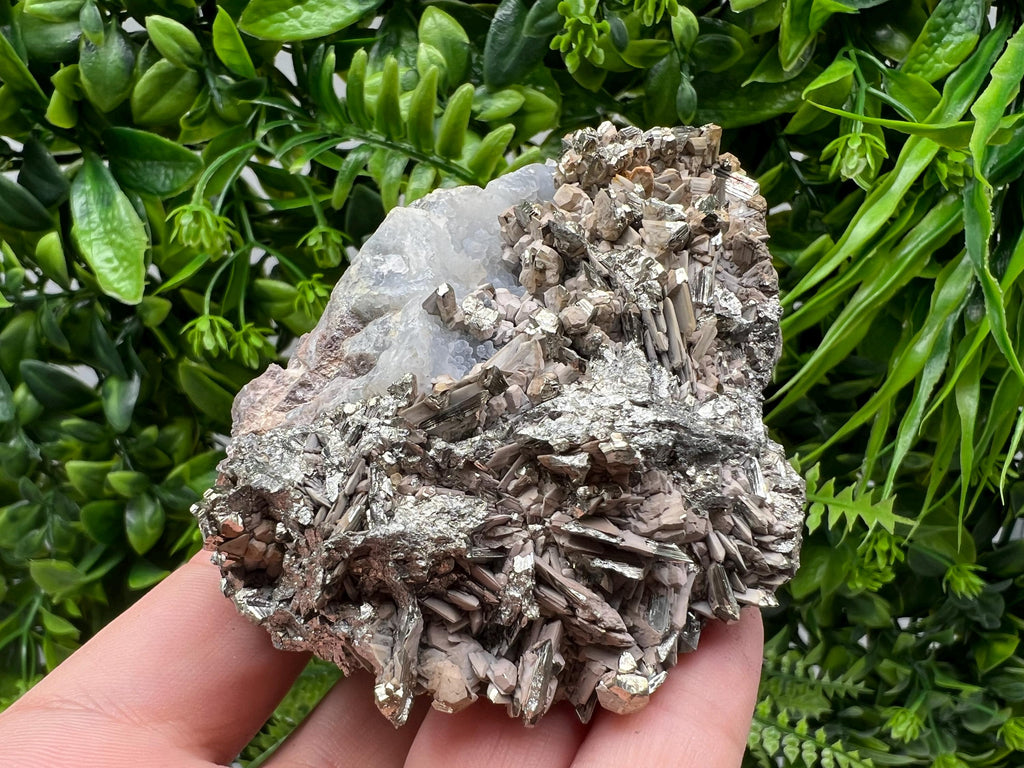 Pyrite on Chalcedony Specimen: Djurcovo Mine, Bulgaria