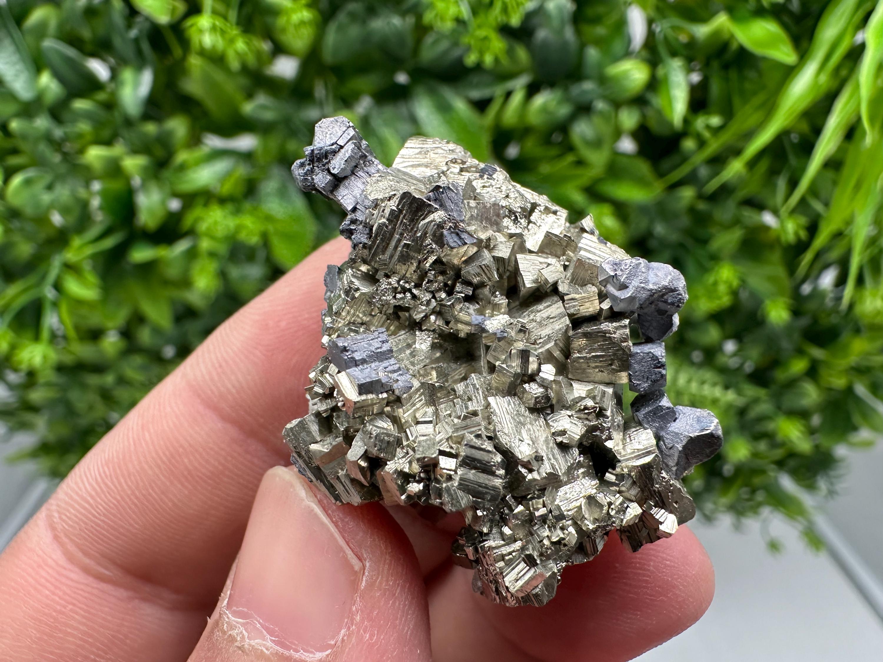 Golden Pyrite Cluster, Sphalerite Mineral Specimen, Bulgaria