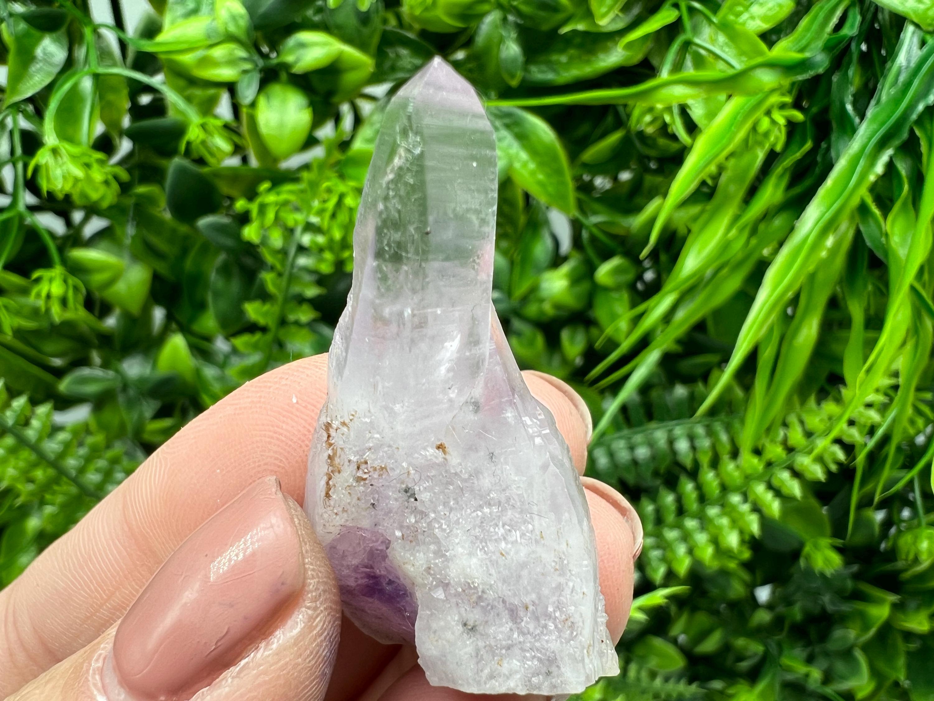 Amethyst Phantom Quartz Crystal with Chalcedony and Chlorite