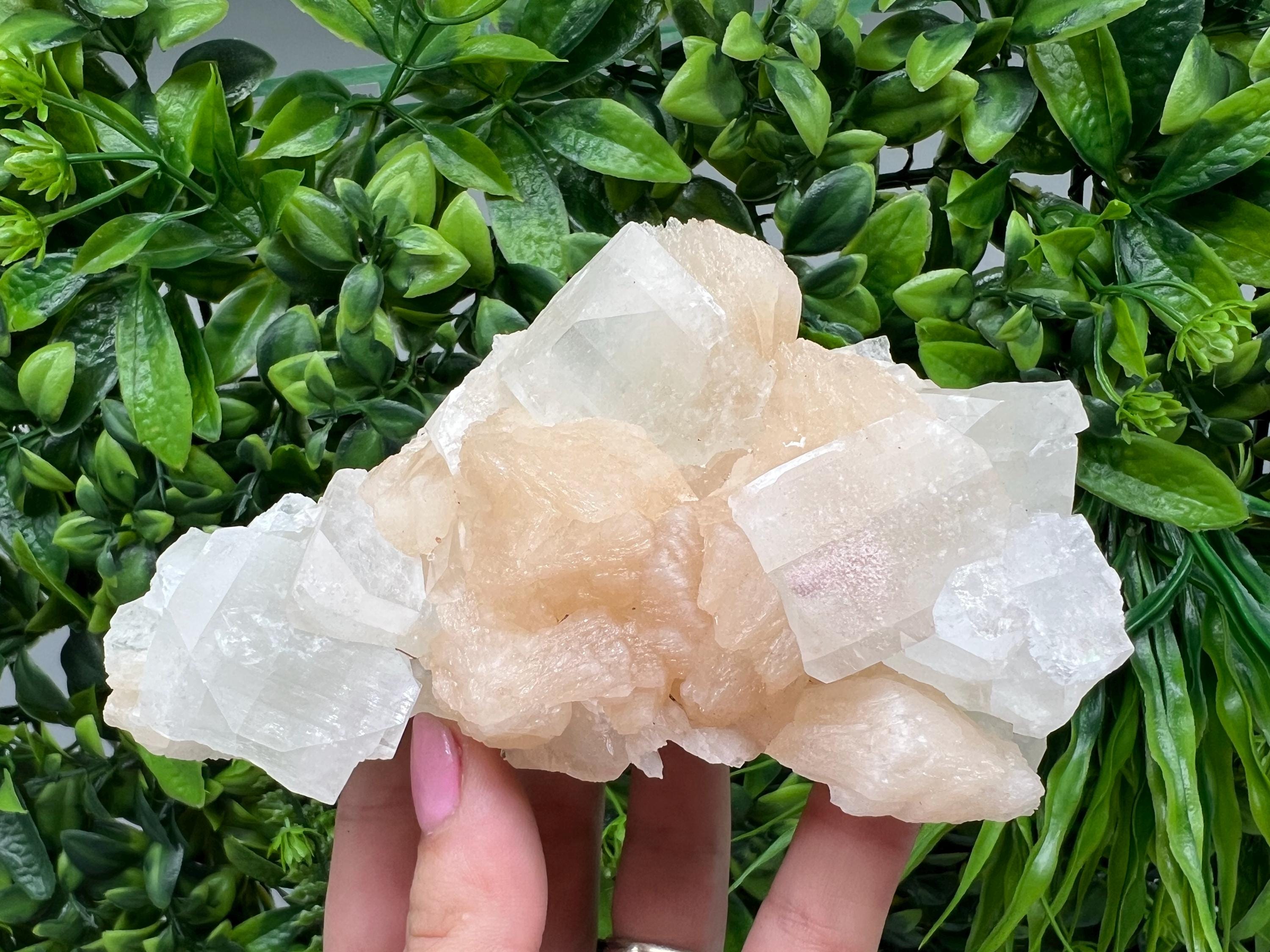 Apophyllite Stilbite on Chalcedony: Natural Mineral Specimen, India
