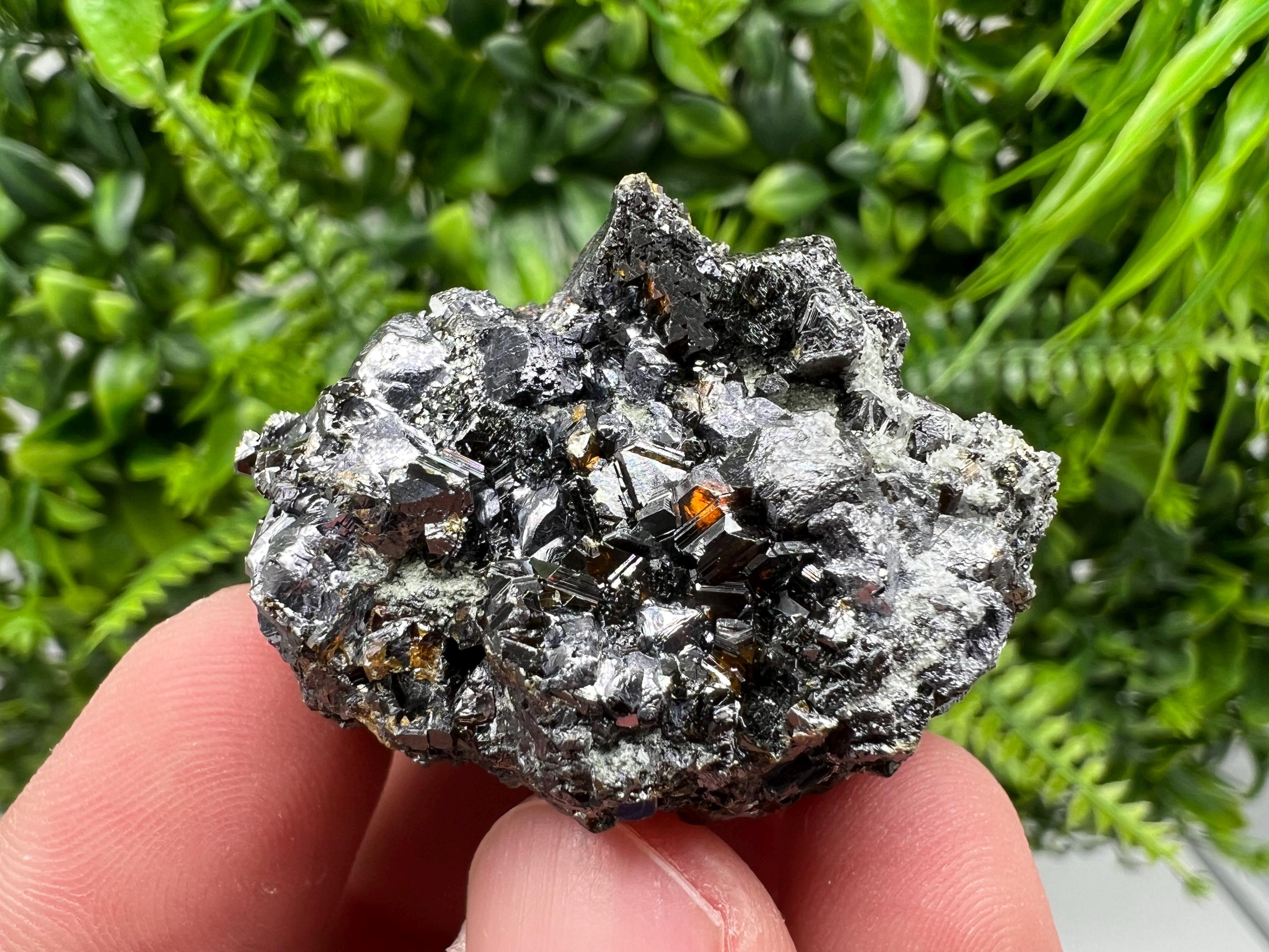 Rare Sphalerite Marmarite on Galena Quartz, Borieva Mineral Specimen