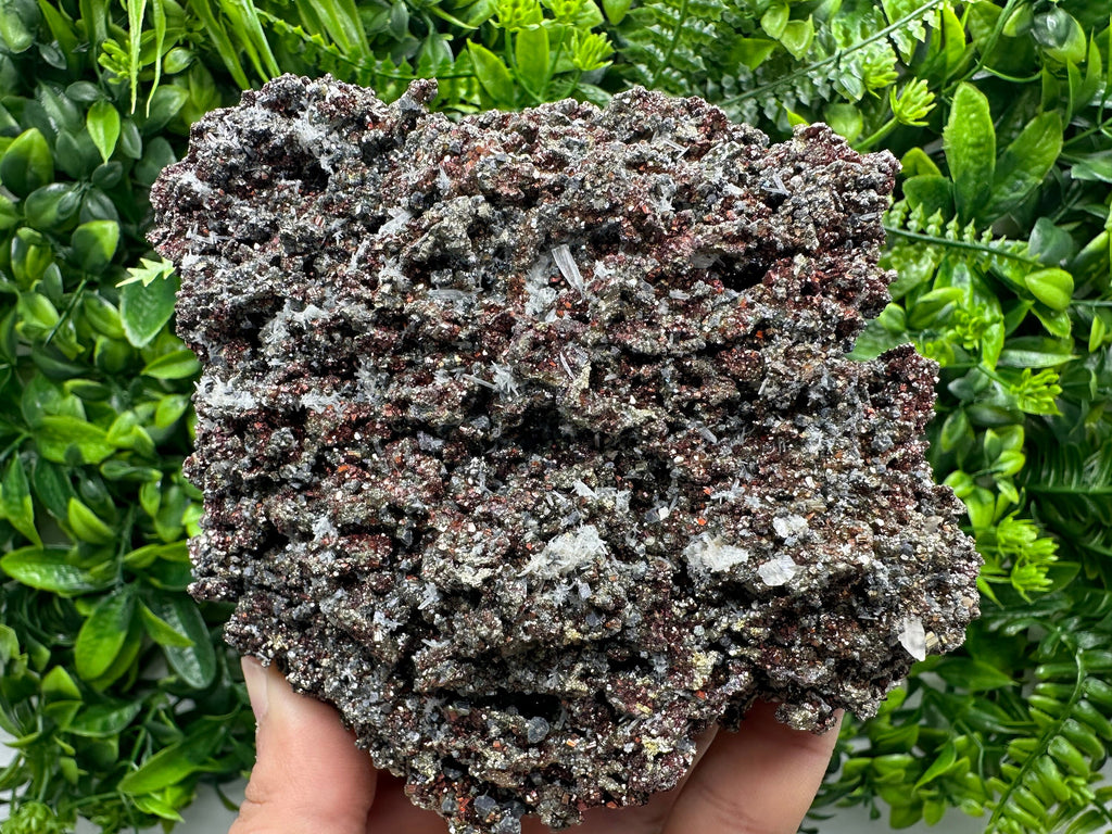 Red Pyrite with Galena and Quartz, Borieva Mine Mineral Specimen