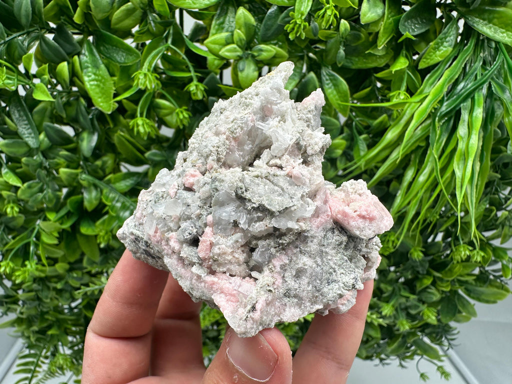Rhodochrosite with Quartz Crystals: Starnica Mine, Bulgaria