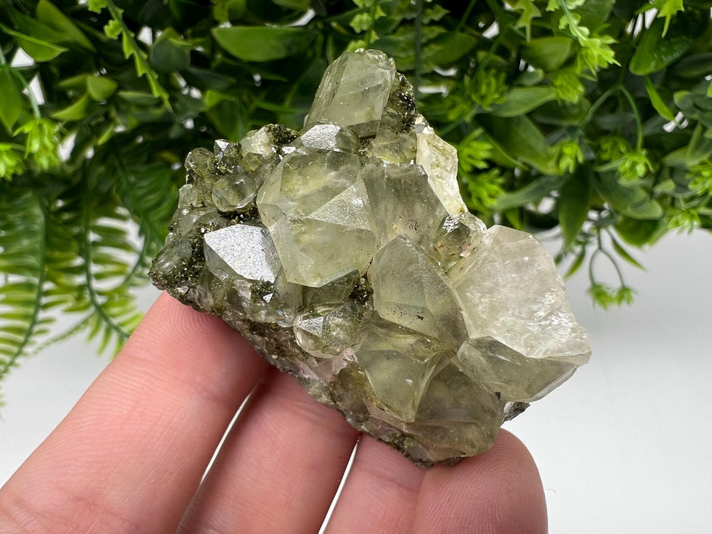 Sparkly Green Epidote with Quartz Crystals, Eastern Anatolian Mineral Decor