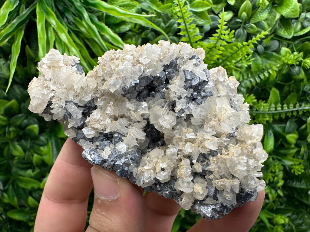 Galena Quartz Calcite Cluster, Bulgaria Mineral Specimen (10/6/4 cm)