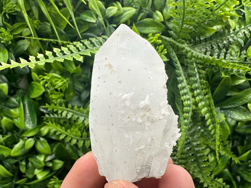 Quartz Cluster with Rhodochrosite and Chlorite Inclusions