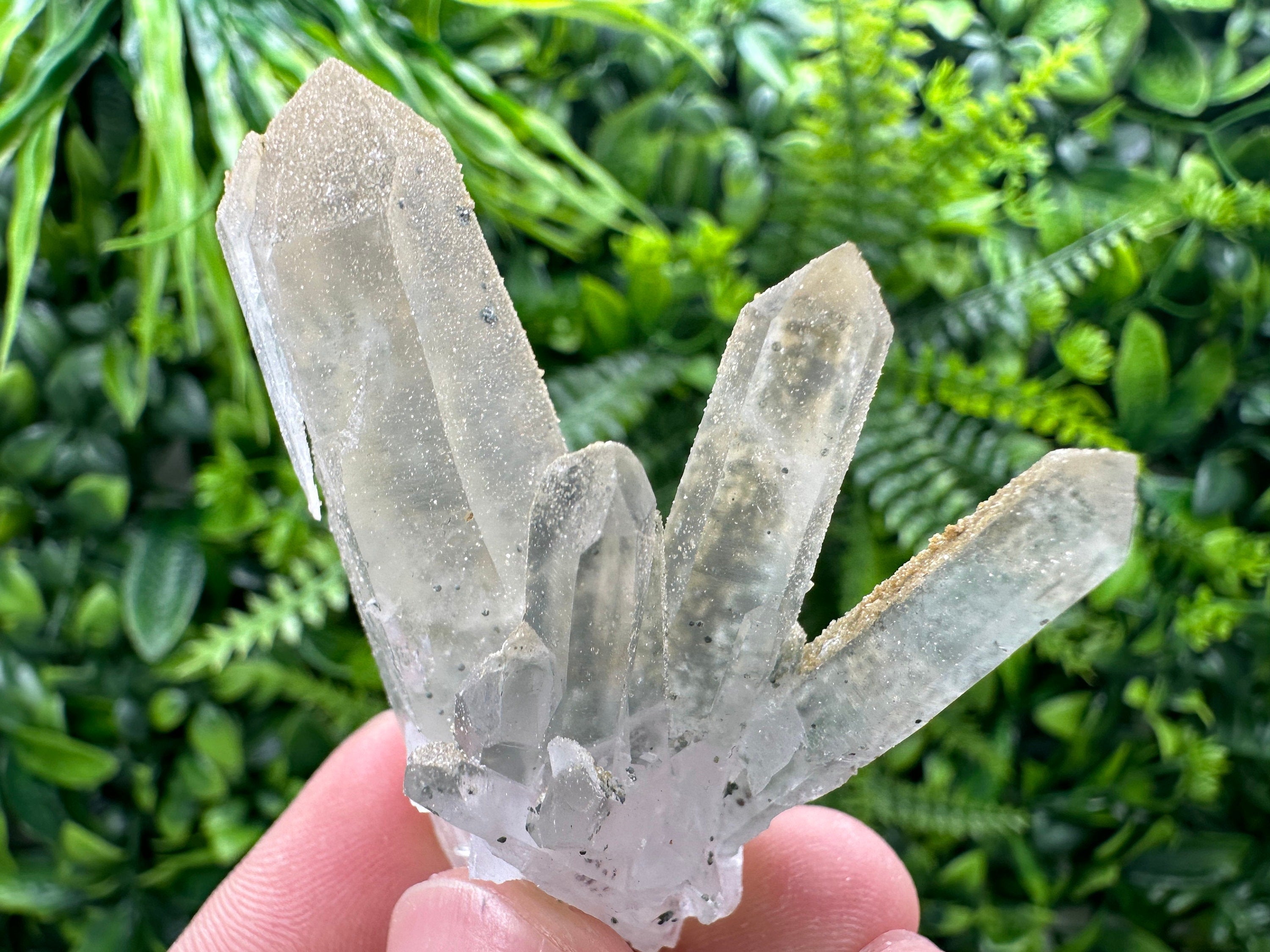 Green Quartz Specimen: Chlorite and Sphalerite Inclusions, Natural Minerals