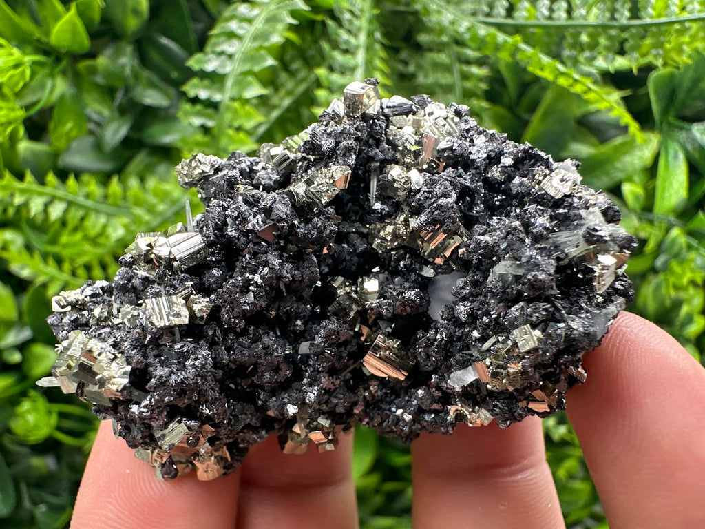 Golden Pyrite with Sphalerite, Bulgaria Mineral Specimen
