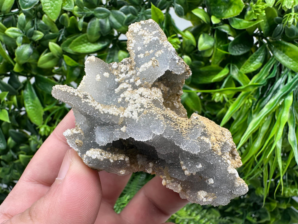 Blue Chalcedony Quartz with Chlorite Inclusions: Krushev Dol Mine Crystal