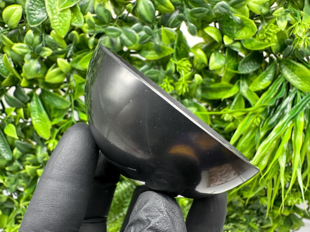 Polished Shungite Bowl 80mm: EMF Protection, Water Purification