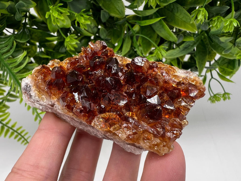 Citrine Crystal Cluster with Hematite Inclusions, Brazil