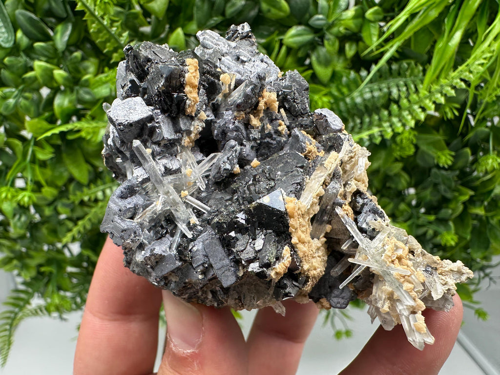 Amazing Galena spinel law on Quartz whit Siderite,from Krushev dol mine,Bulgaria,natural,collection mineral specimen,home decor crystal,souv