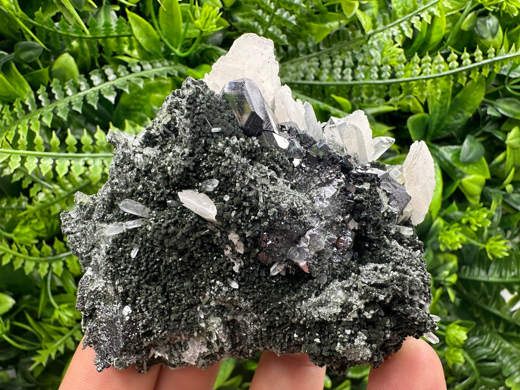 Sphalerite on Quartz: Natural Mineral Specimen, Home Decor Stone