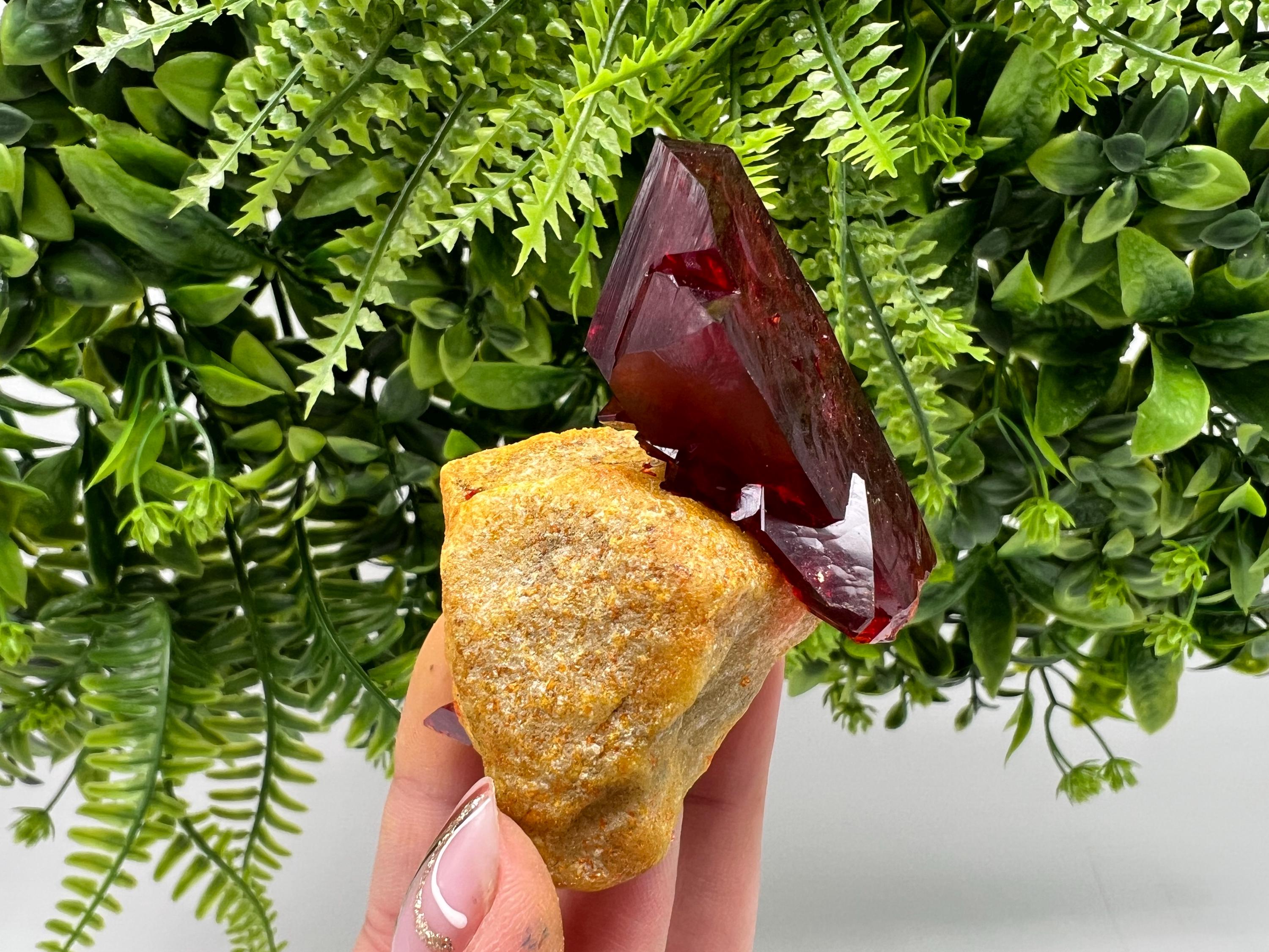 XXL Lab-Grown Pruskite Ruby Crystal on Matrix, Poland