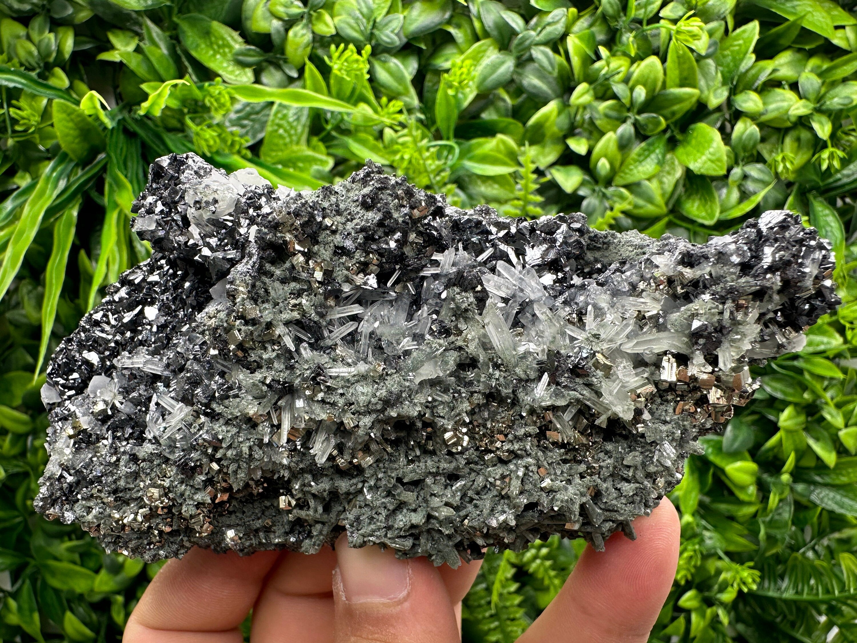 Pyrite Sphalerite Quartz Cluster with Chlorite, Borieva Bulgaria