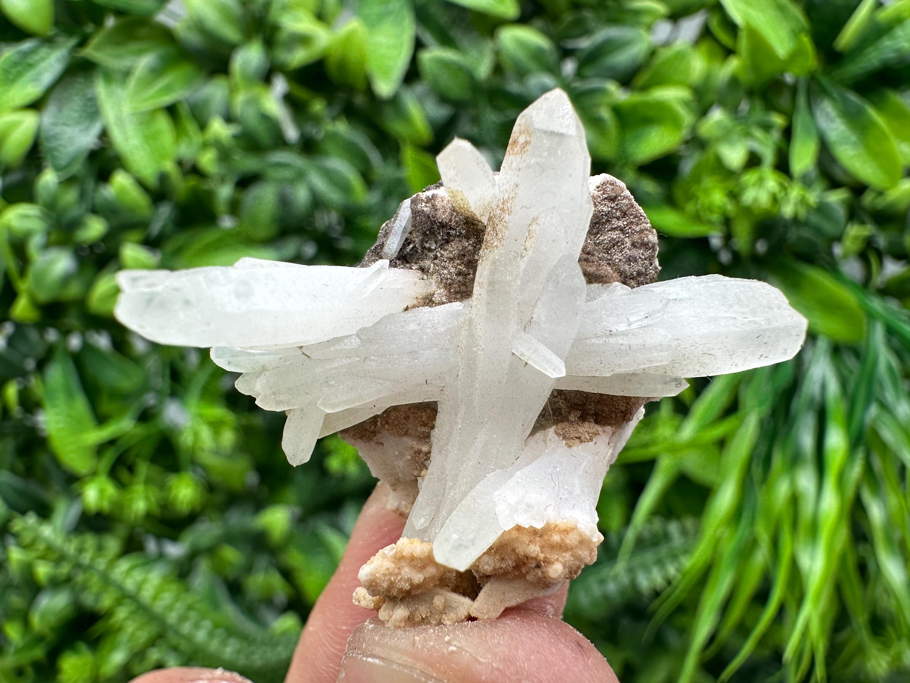 Quartz on Rhodochrosite Matrix, Madan Bulgaria Mineral Specimen