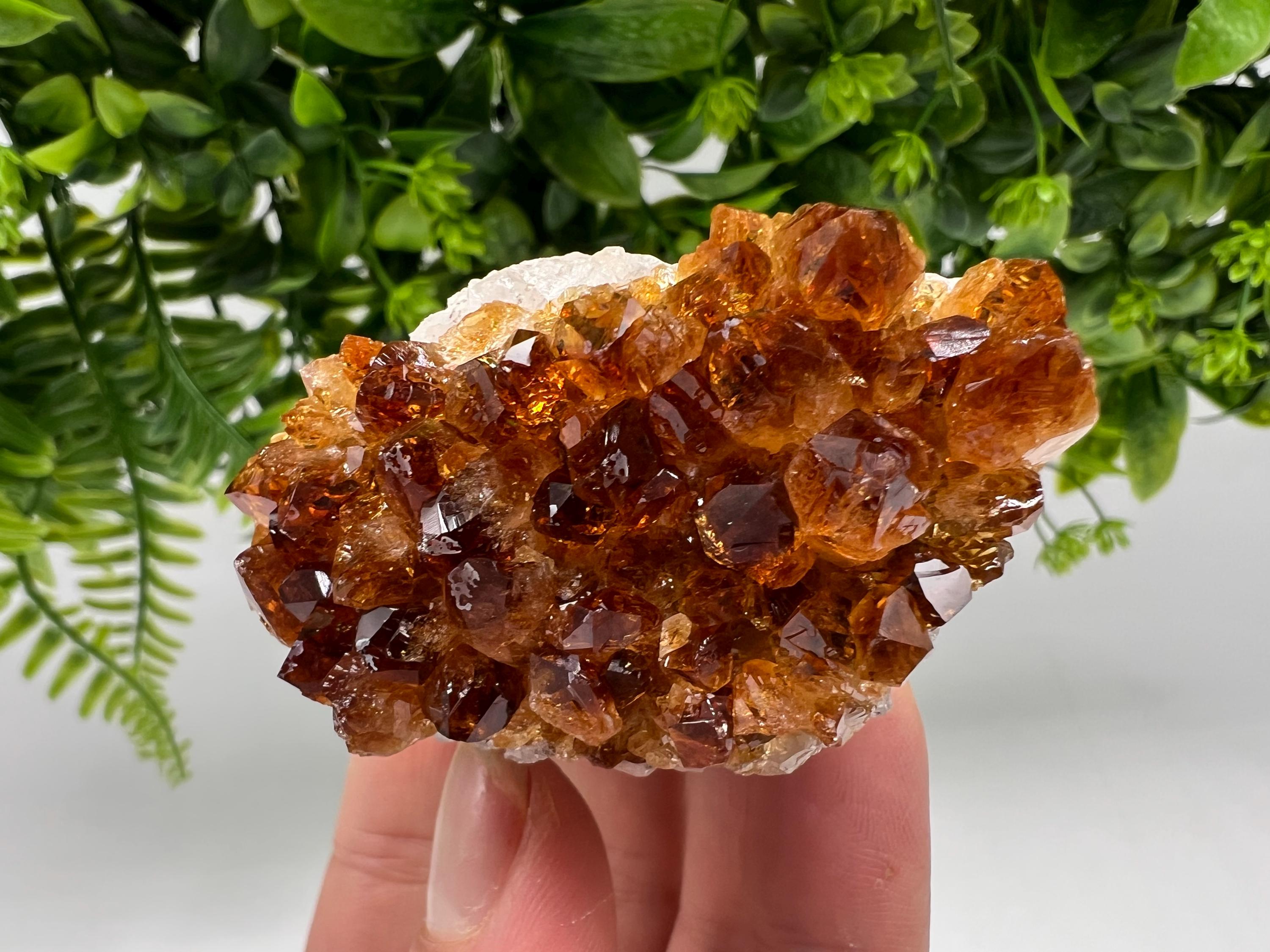 Citrine Crystal with Hematite Inclusions: Natural Phantom Cluster