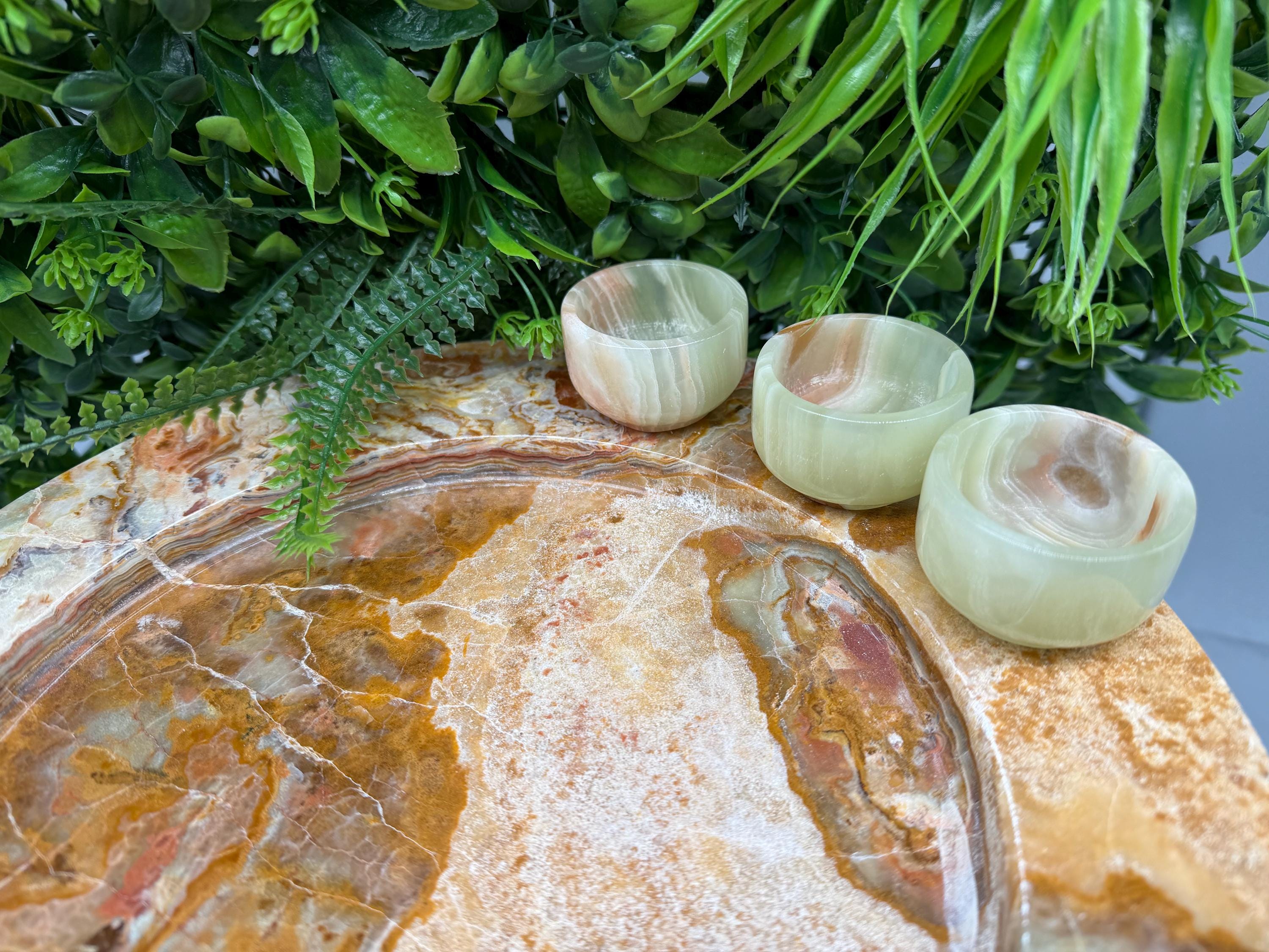 Hand Carved Onyx Bowl – Decorative Stone Dish, Luxury Decor