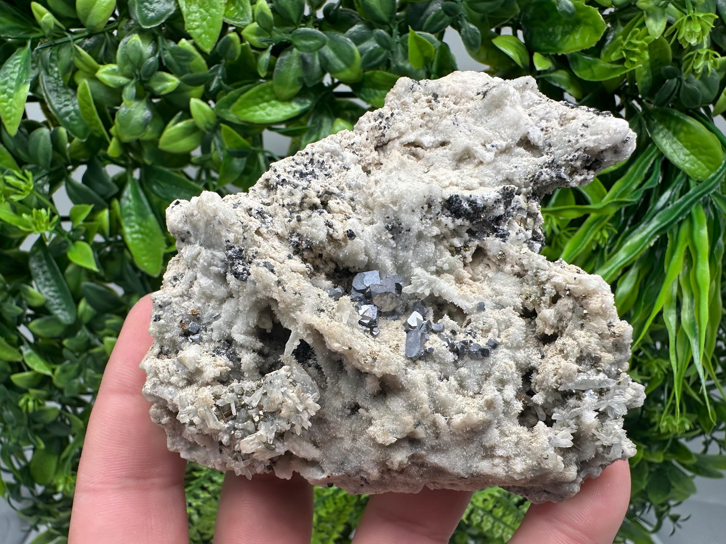 Galena Pyrite Chalcedony Quartz Mineral Specimen, Bulgaria
