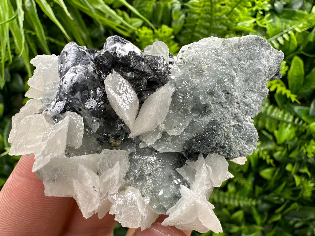 Galena Sphalerite Calcite Cluster, Borieva Mine Mineral Specimen