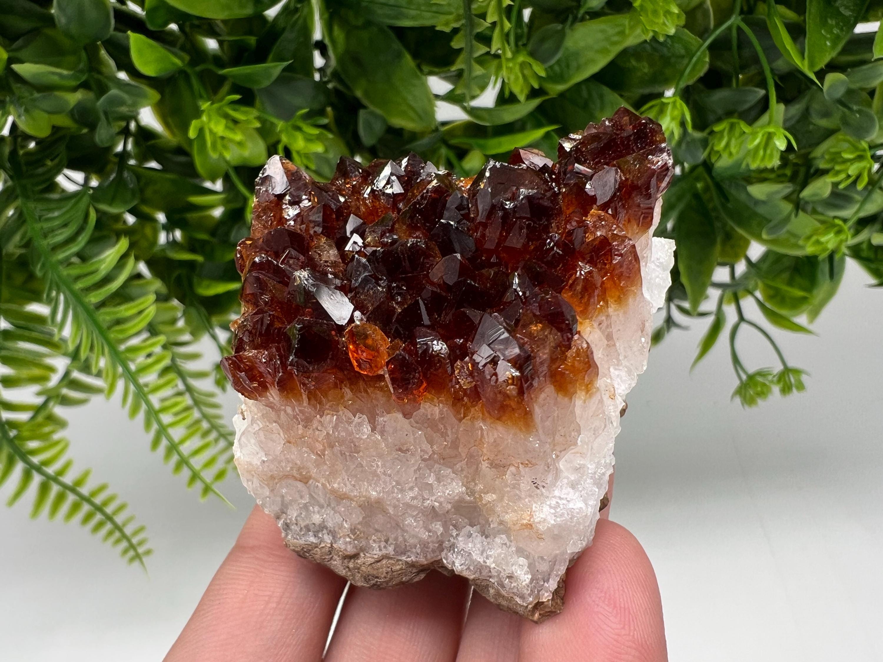 Citrine Crystal Cluster with Hematite Inclusions - Brazil