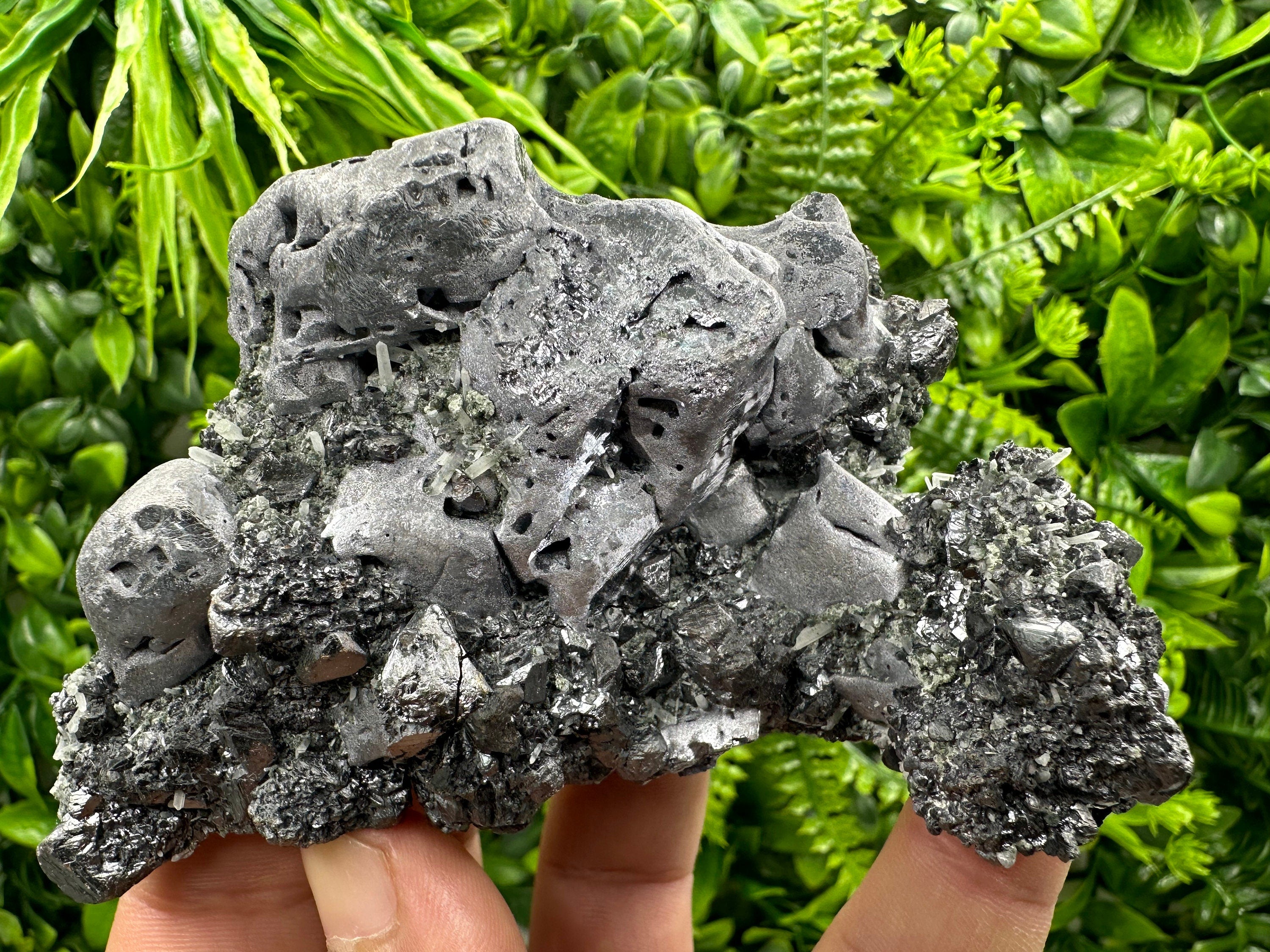 Galena on Sphalerite & Quartz: Natural Crystal Souvenir, Borieva Mine