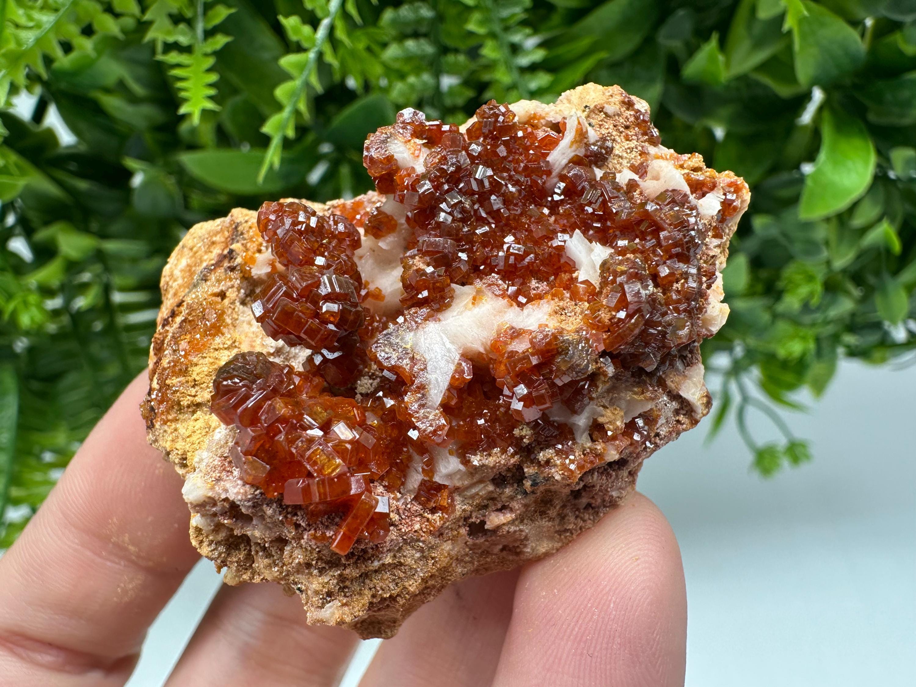 Red Vanadinite on Barite from Marocco,crystal minerals Speciment cluster Vanadinite crystal Vanadinite Geology Vanadinite cluster minerals