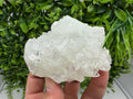 Transparent Apophyllite on Chalcedony Mineral Specimen, India Crystals (9/8/5 cm)