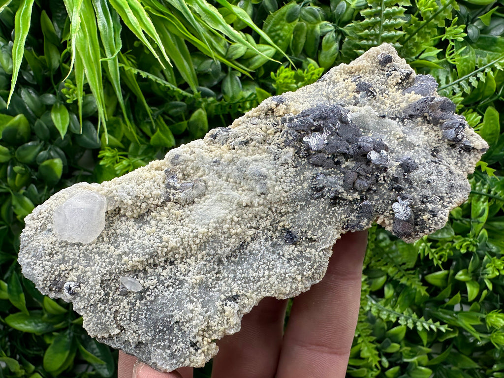 Galena Calcite Sphalerite on Quartz, Borieva Mine Mineral Specimen