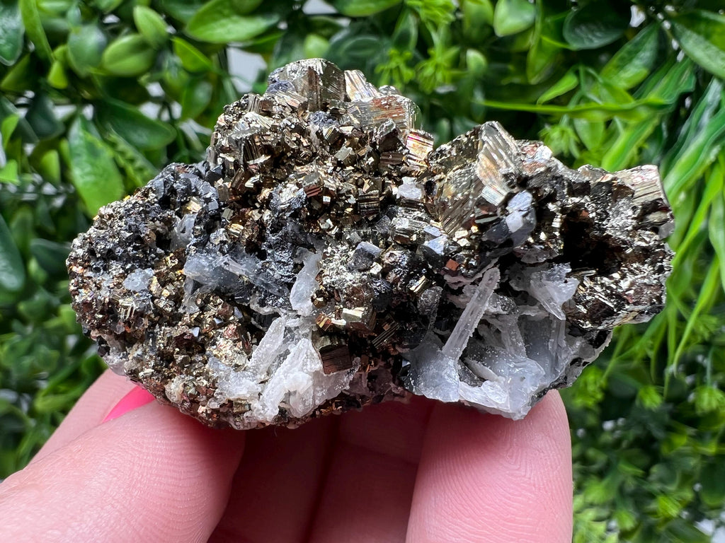Wonderful Rainbow Pyrite whit Calcite,natural minerals souvenir Crystal,collection stone,rare minerals,home decor,Borieva Bulgaria