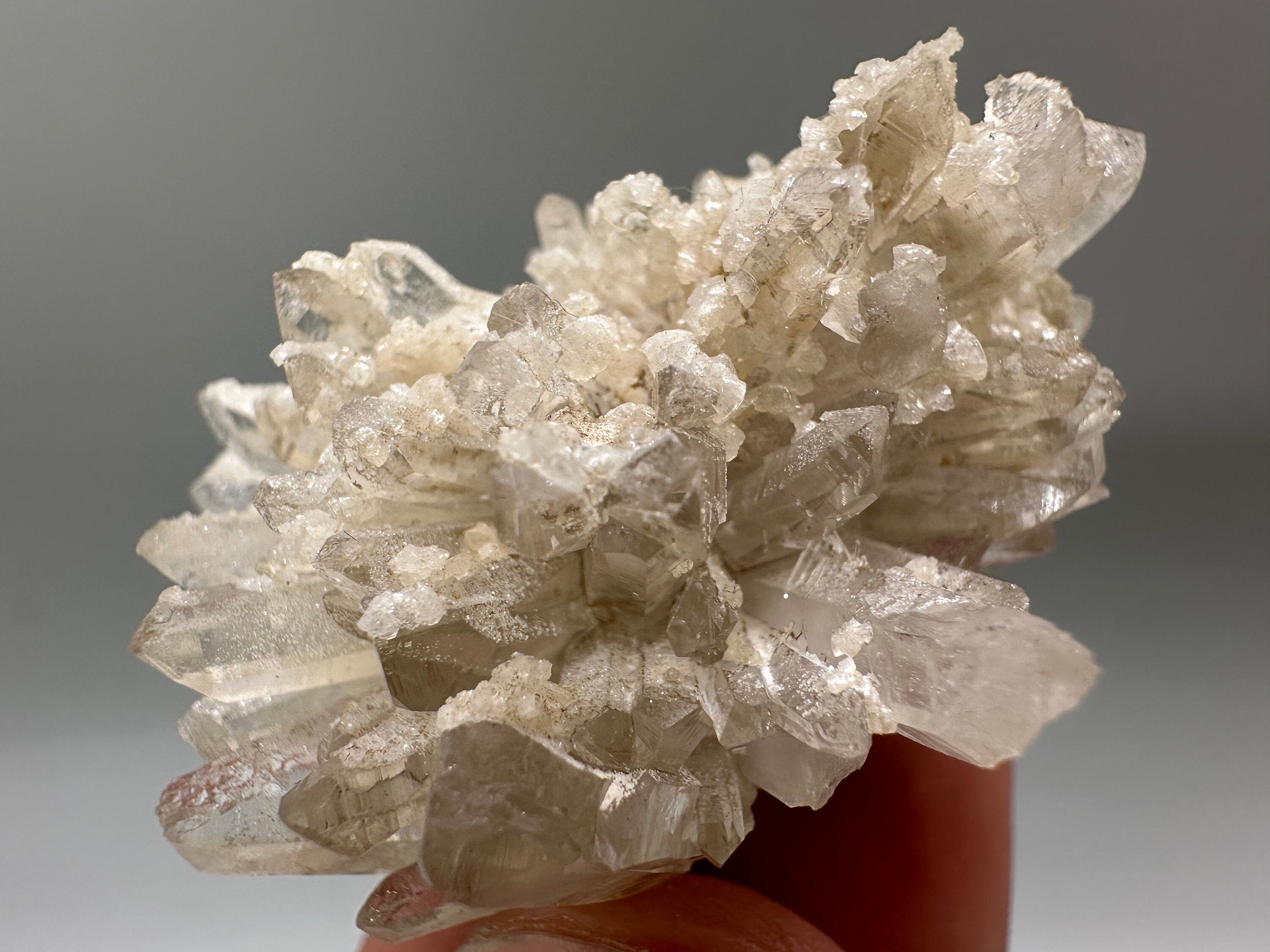 Transparent Quartz with Calcite: Krushev dol Bulgaria Crystal