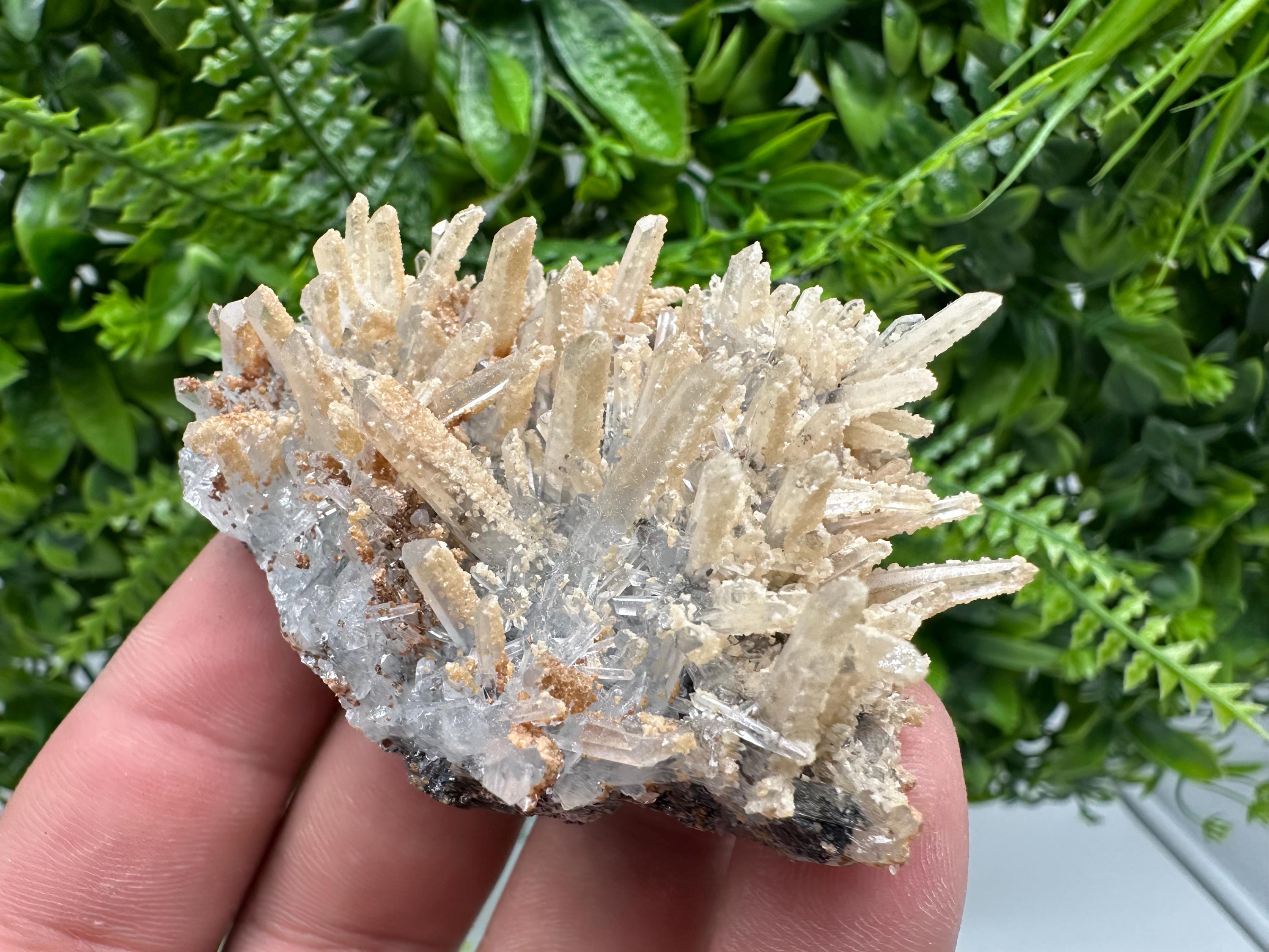White Calcite Quartz Cluster, Madan Bulgaria, Natural Mineral Specimen