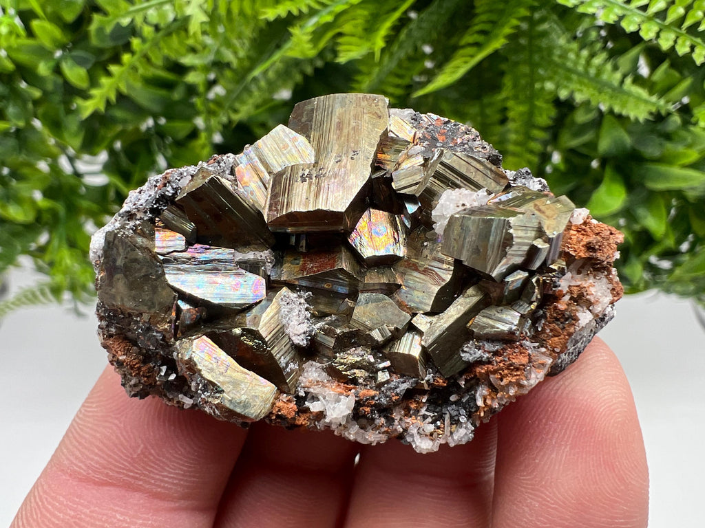 Pyrite with Hematite and Sphalerite on Quartz, Bulgaria Mineral Specimen