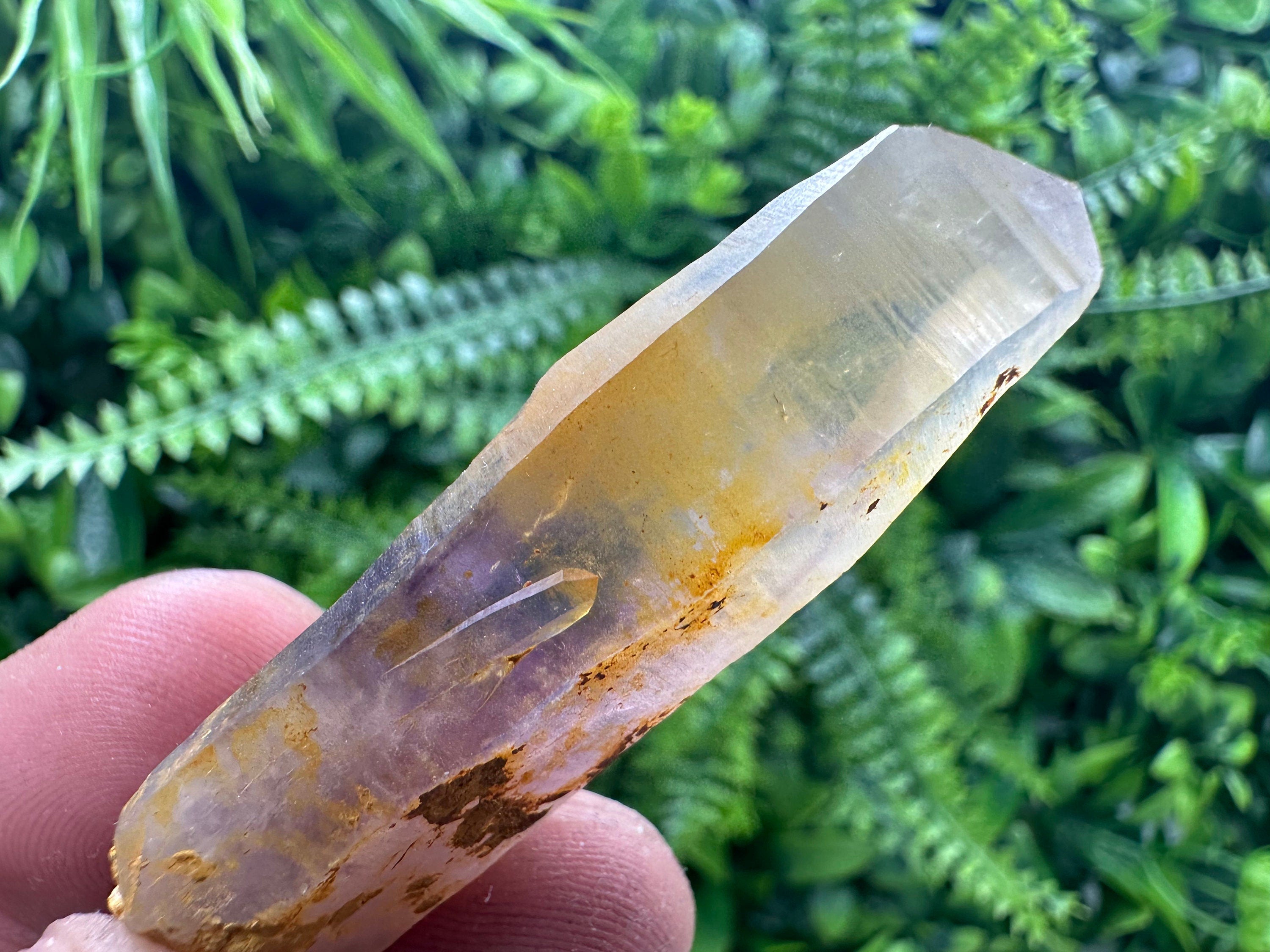 Phantom Amethyst Crystal with Cerusite, Bulgaria Mineral Specimen