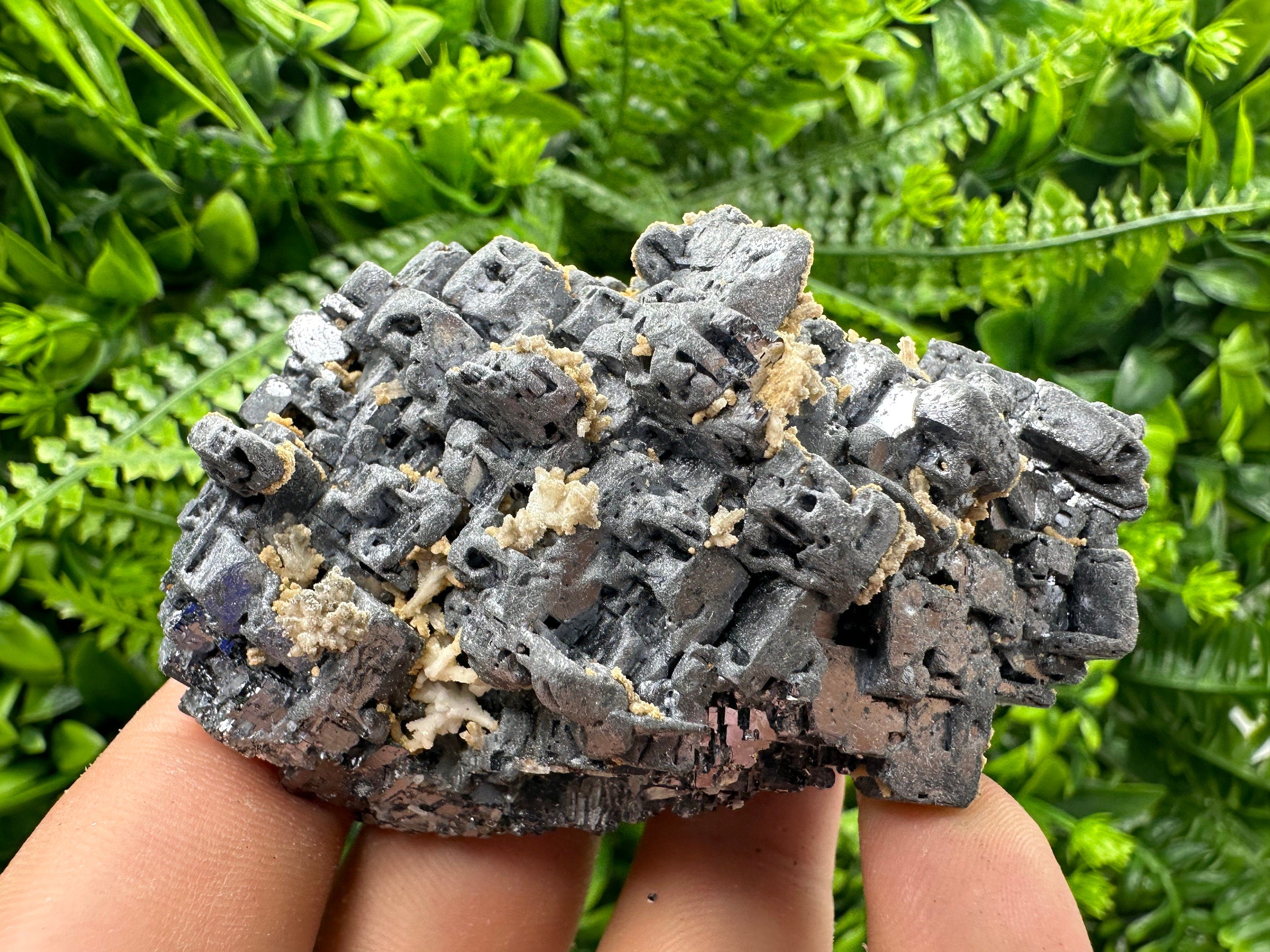 Rare Skeleton Galena Cluster: Natural Crystal Mineral Souvenir