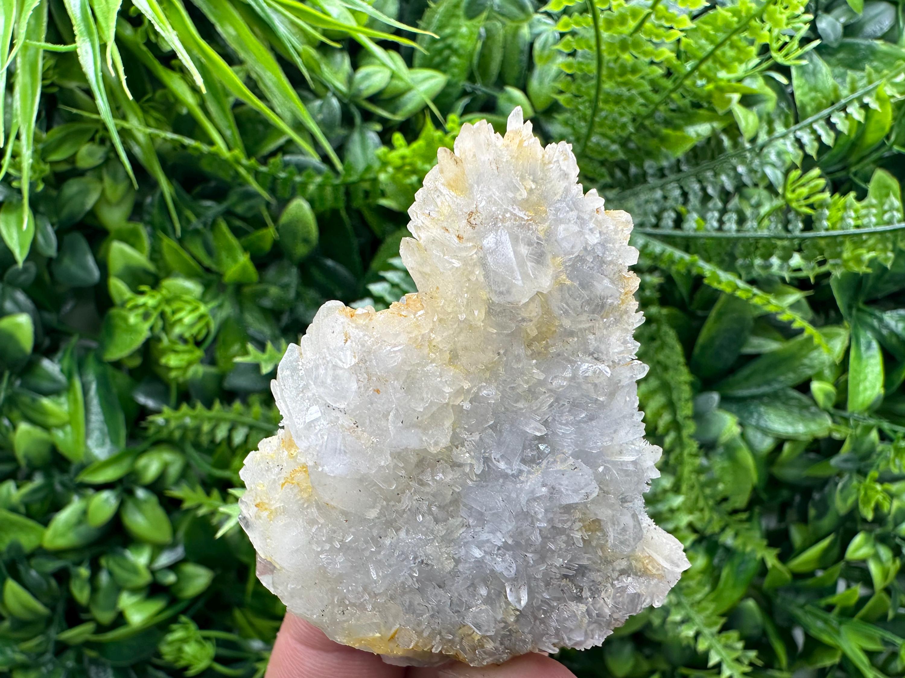 Limonite Coated Quartz Crystal: Natural Mineral Home Decor