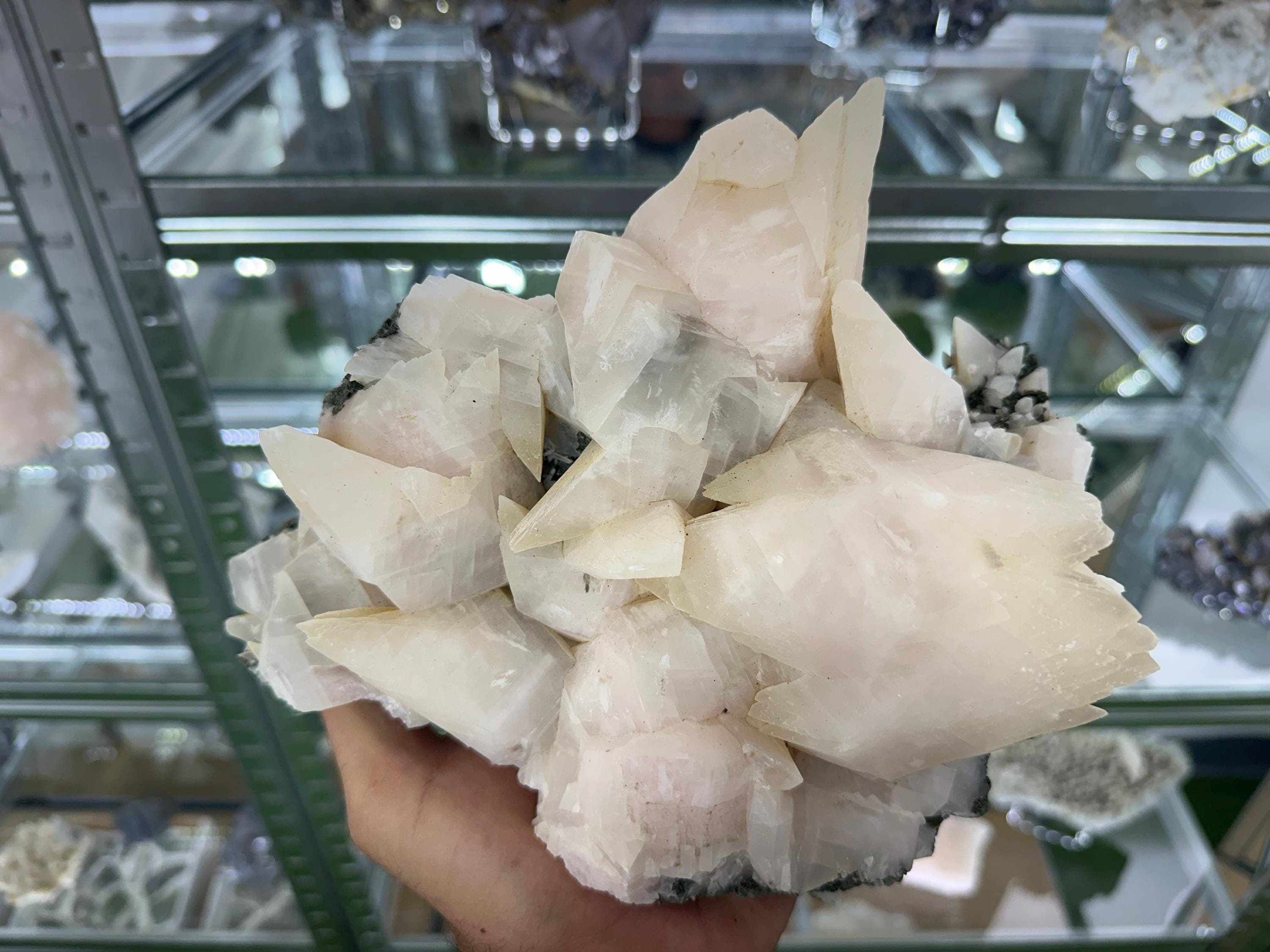 Stunning uv fluorescent Calcite natural minerals souvenir crystal home decor stone gift minerals collection calcite cluster Borieva Bulgaria