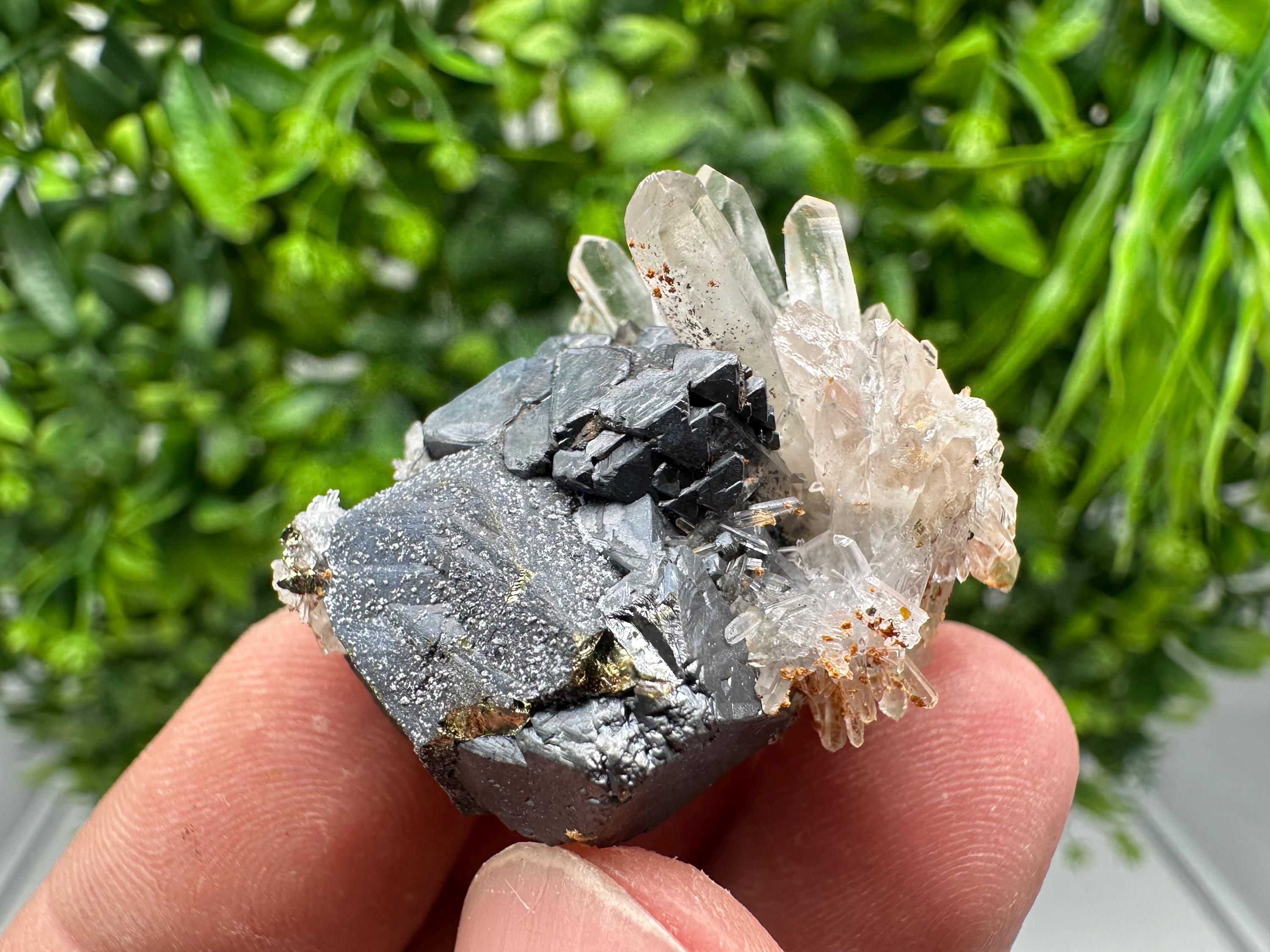 Wonderful Sphalerite Chalcopyrite on  Quartz whit Hematite feom 9 th September mine,Bulgaria,natural,collection mineral specimen,gift