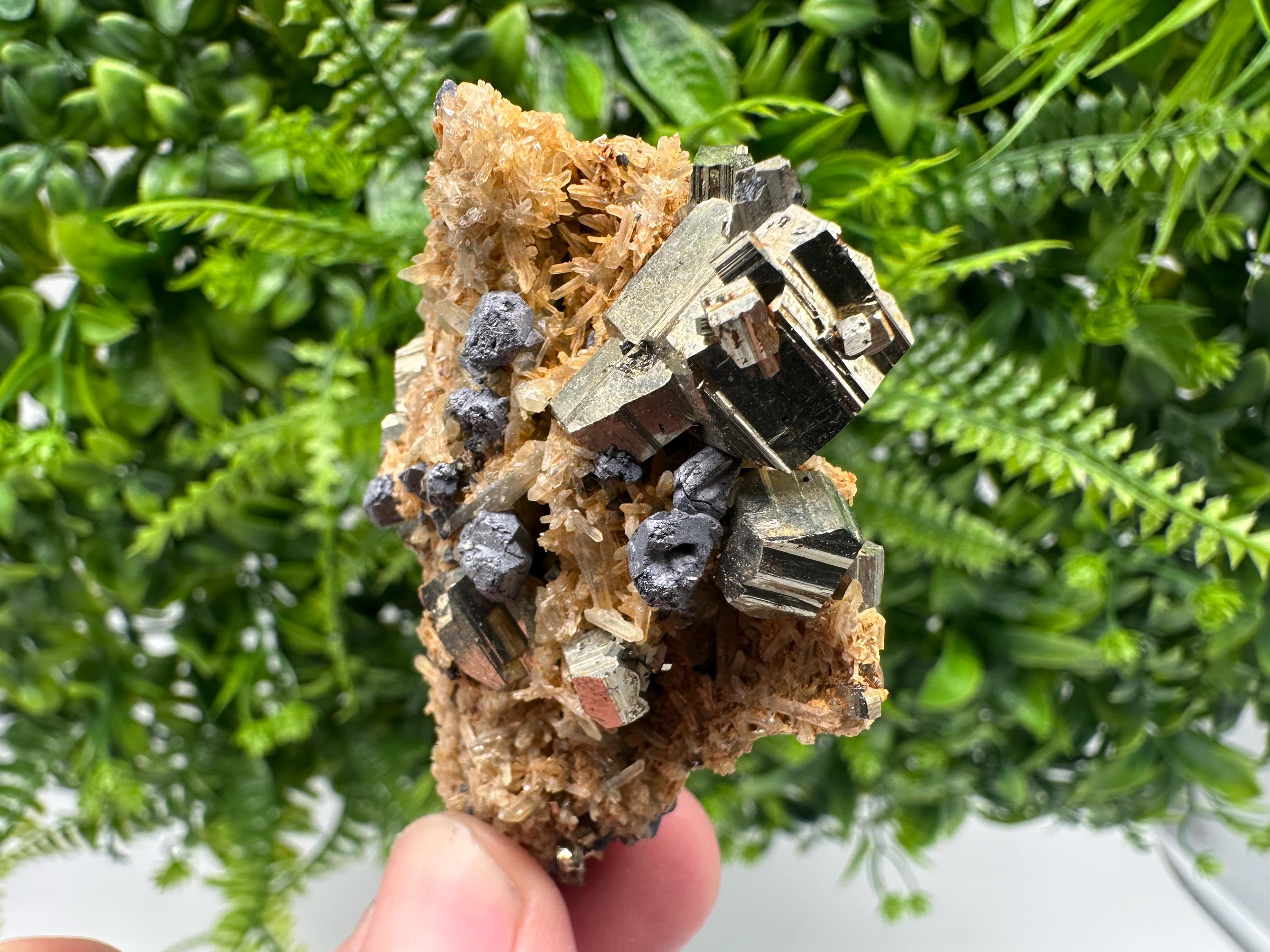 Galena Pyrite Quartz Mineral Specimen: Borieva Mine, Bulgaria