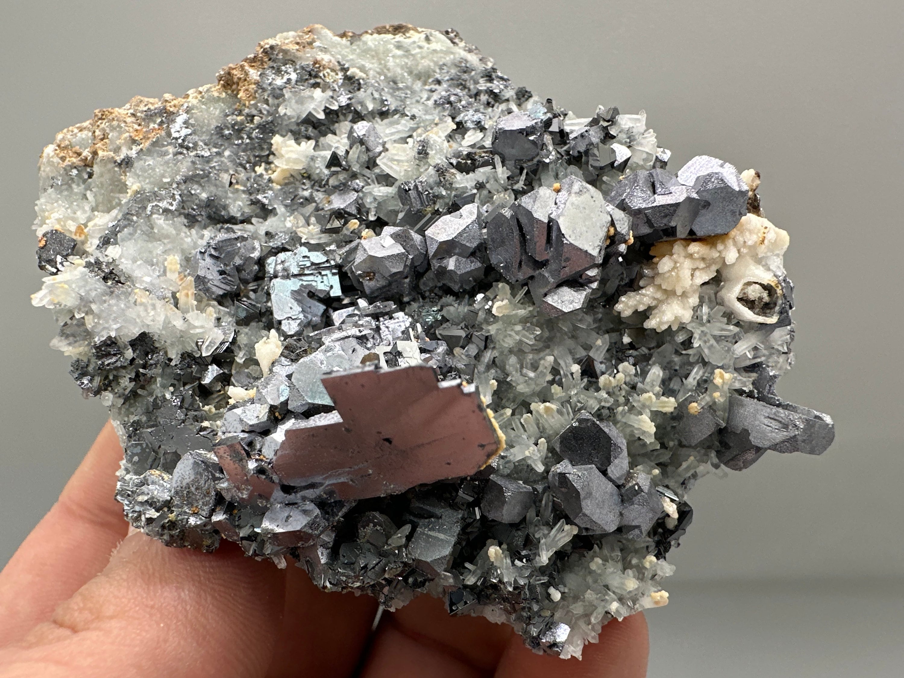 Skeletal Galena Mineral Specimen: Shiny Crystal Stone, Bulgaria